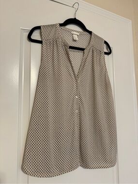 H&M Beige Tank Top with Black Dot Print